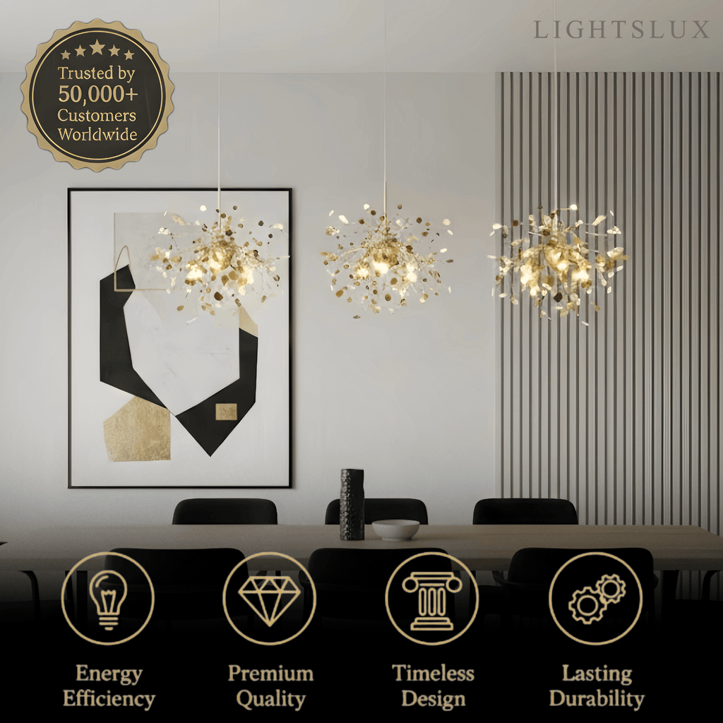 Art Deco Cluster Chandelier – Luxurious Gold/Silver Metal for Dining Room - Flindria