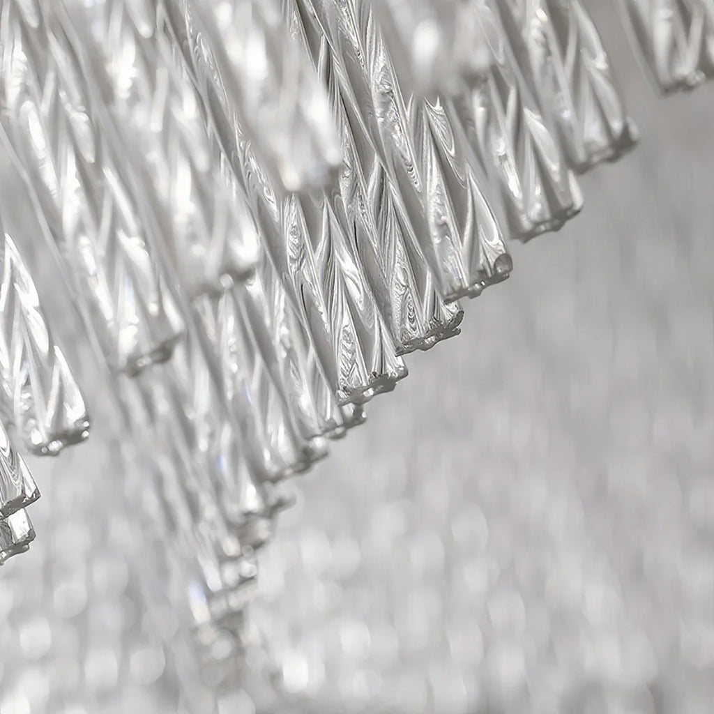 Lámpara colgante Royal con cristales - Metal dorado con borlas para dormitorio/comedor - Flindria