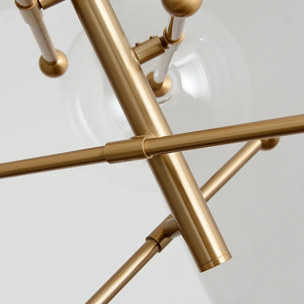 Lámpara de araña real de ramas y vidrio – Metal negro/dorado de lujo para comedor - Flindria