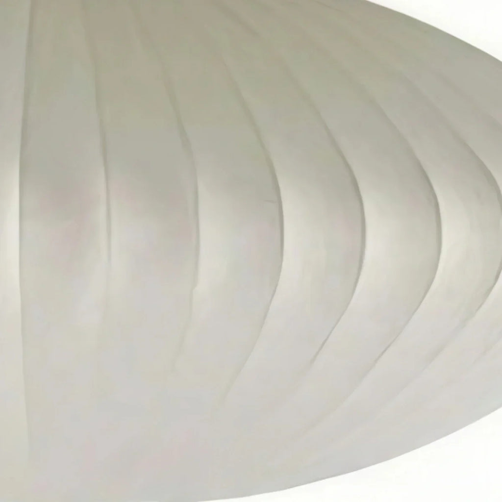 Japandi wabi-sabi White Pendant Light - Metal Frame with Silk-inspired Shade - Flindria