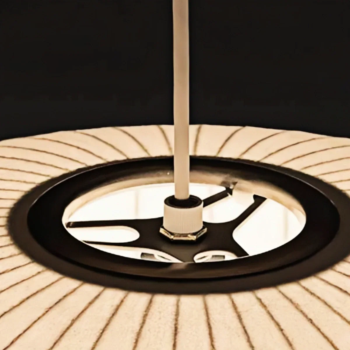 Japandi wabi-sabi White Pendant Light - Metal Frame with Silk-inspired Shade - Flindria