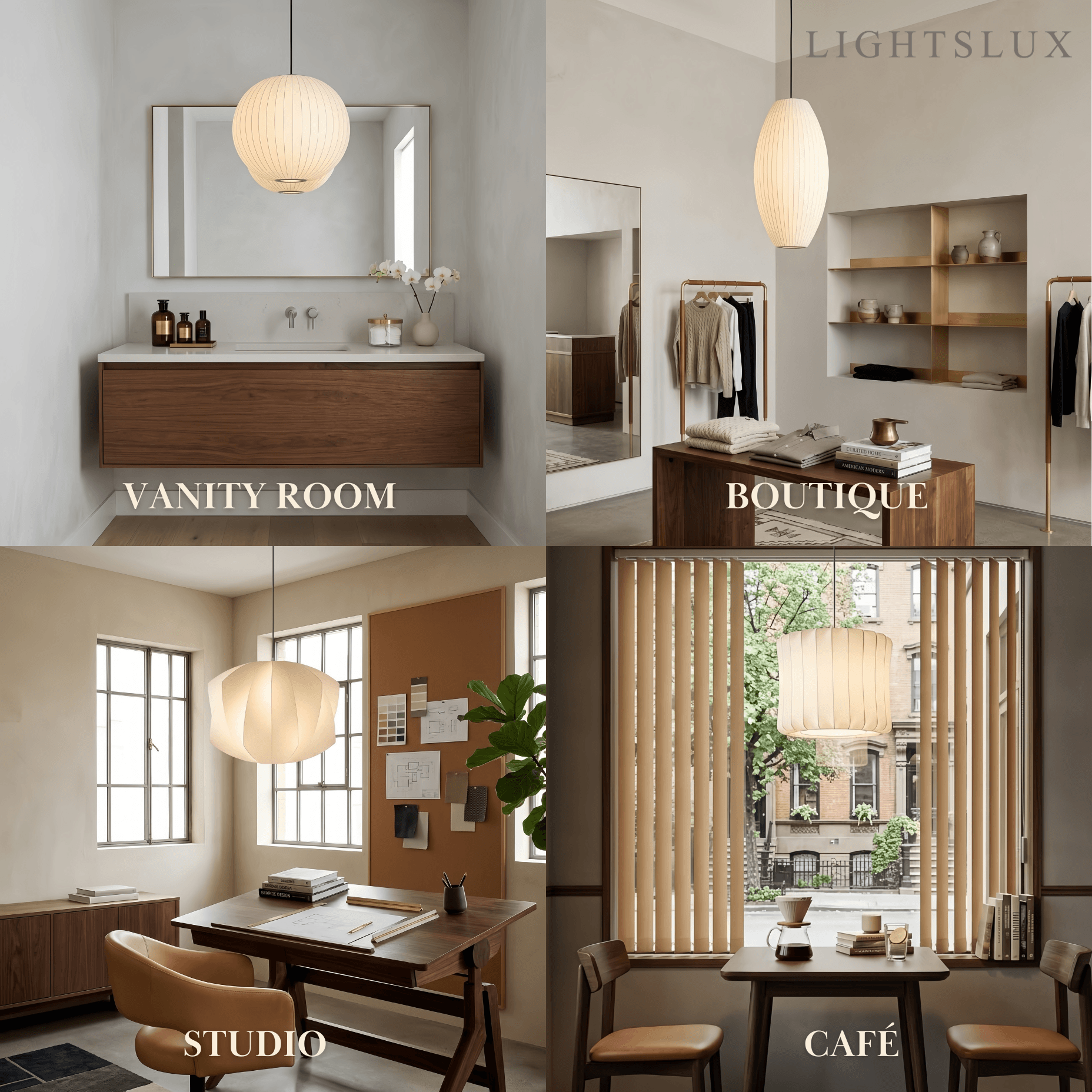 Japandi wabi-sabi White Pendant Light - Metal Frame with Silk-inspired Shade - Flindria