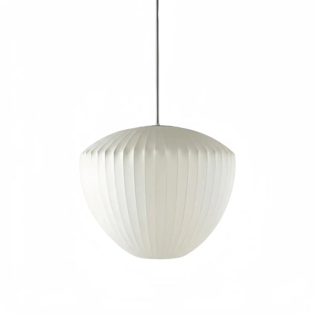 Japandi wabi-sabi White Pendant Light - Metal Frame with Silk-inspired Shade - Flindria