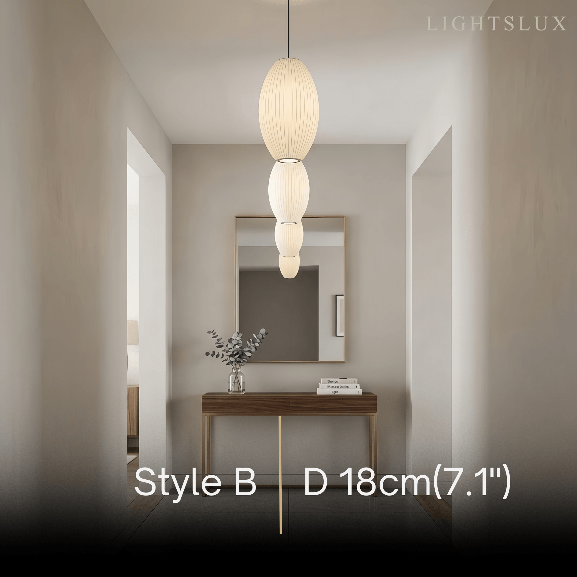 Japandi wabi-sabi White Pendant Light - Metal Frame with Silk-inspired Shade - Flindria