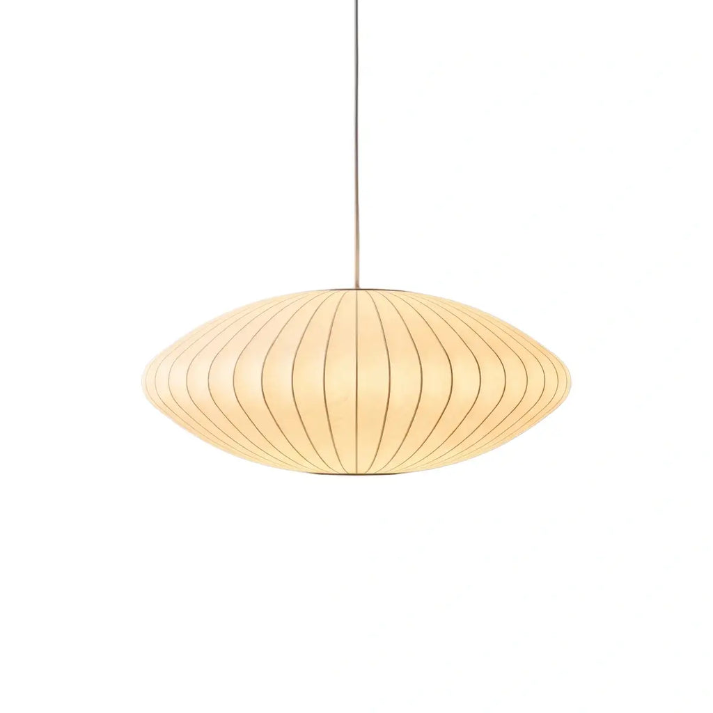 Japandi wabi-sabi White Pendant Light - Metal Frame with Silk-inspired Shade - Flindria