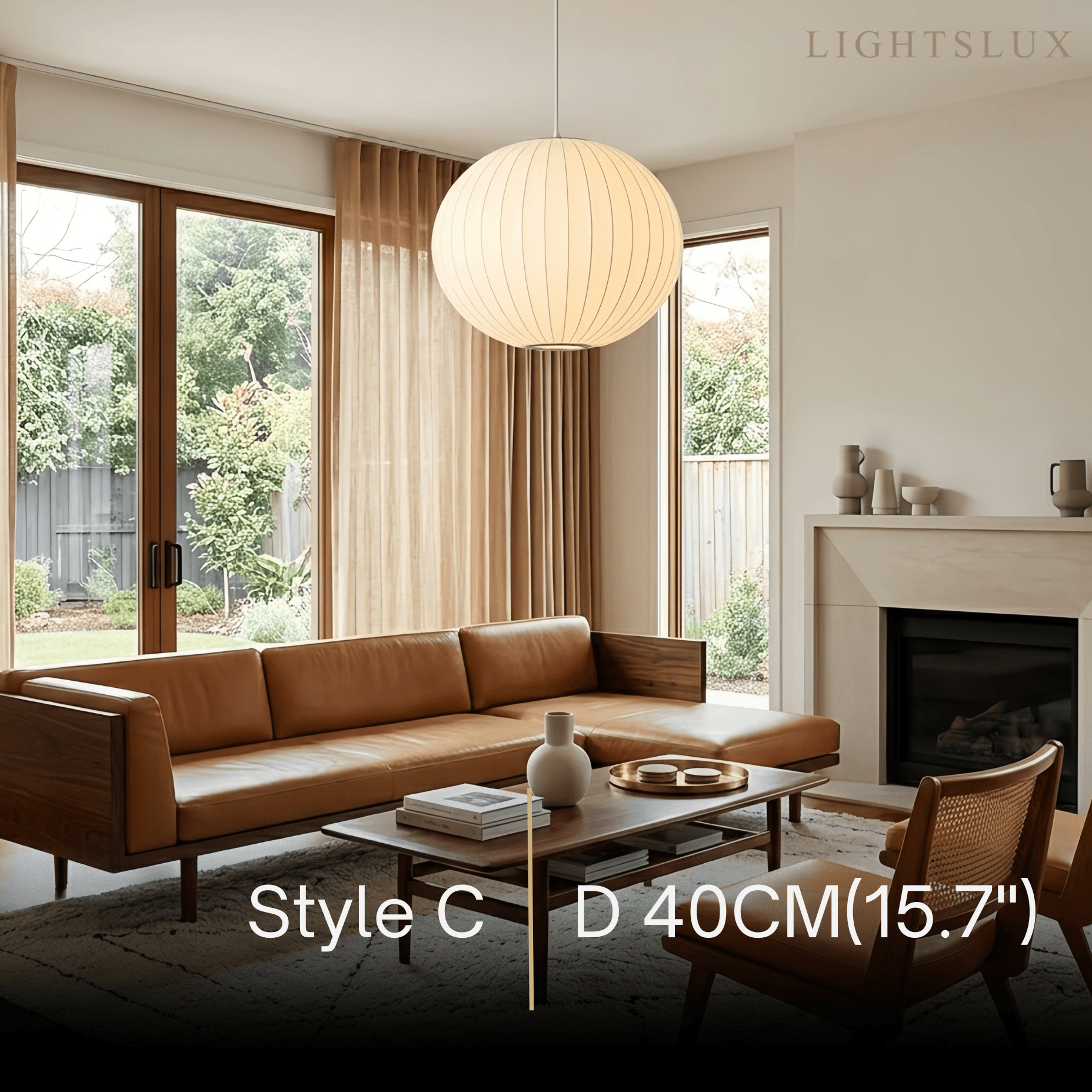 Japandi wabi-sabi White Pendant Light - Metal Frame with Silk-inspired Shade - Flindria