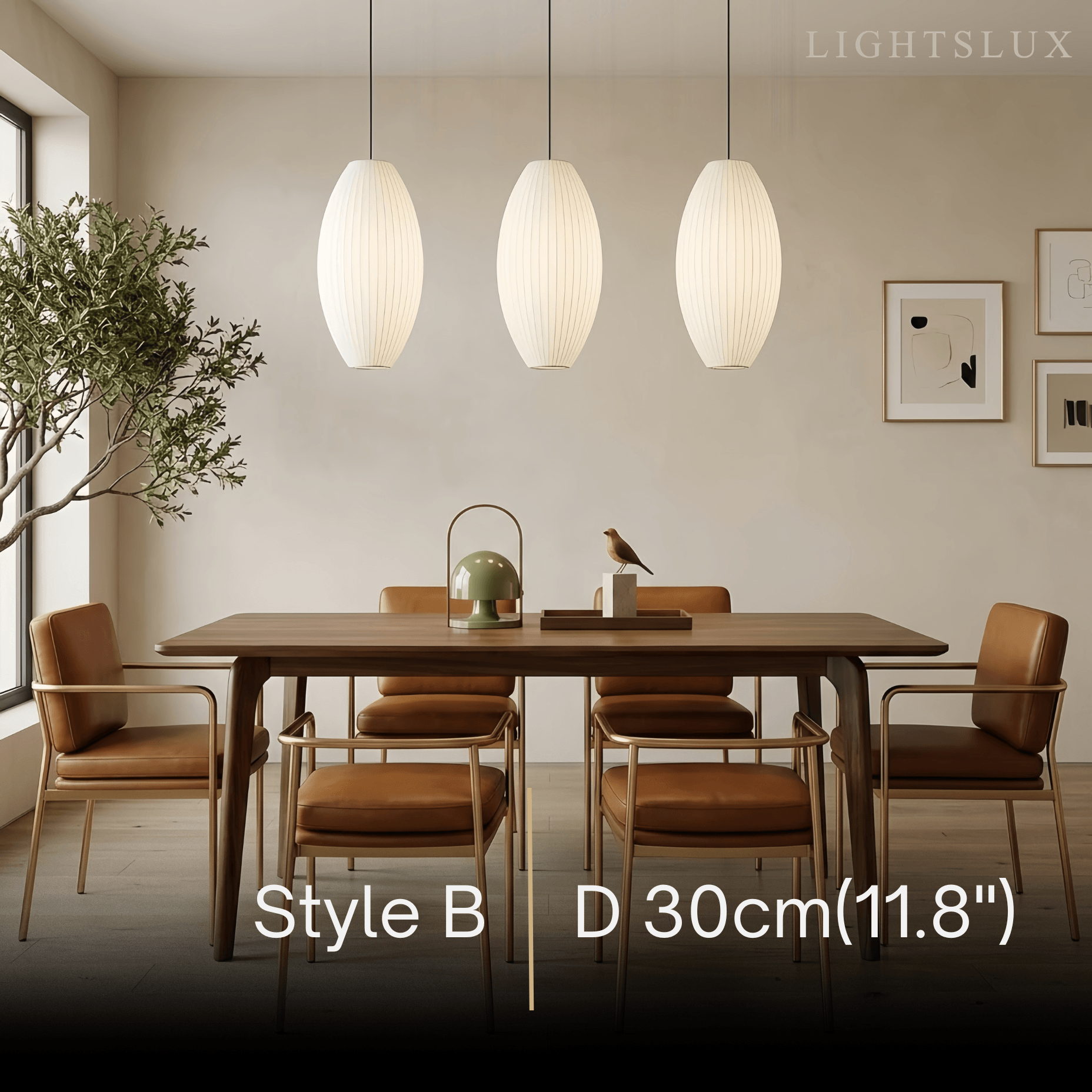 Japandi wabi-sabi White Pendant Light - Metal Frame with Silk-inspired Shade - Flindria