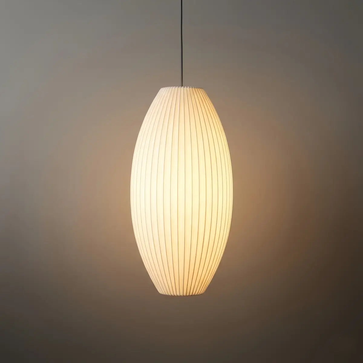 Japandi wabi-sabi White Pendant Light - Metal Frame with Silk-inspired Shade - Flindria