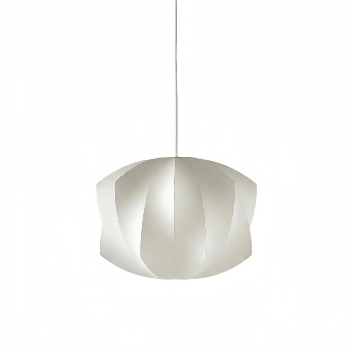 Japandi wabi-sabi White Pendant Light - Metal Frame with Silk-inspired Shade - Flindria