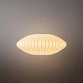 Japandi wabi-sabi White Pendant Light - Metal Frame with Silk-inspired Shade - Flindria