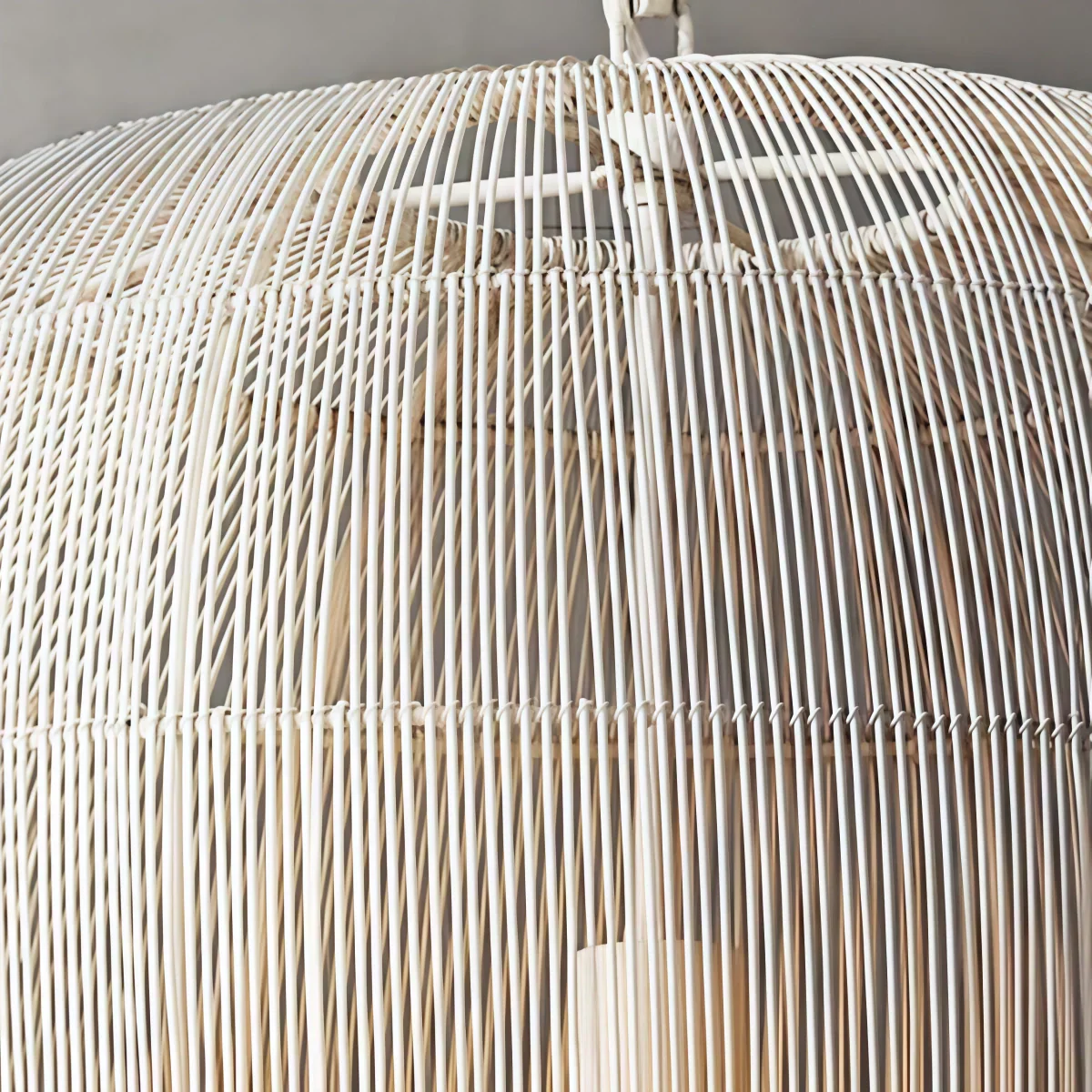 Farmhouse Hooded Pendant Light — Black/White Rattan for Bedroom/Dining Room - Flindria
