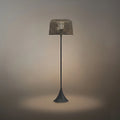 Vintage Rattan Solar Outdoor Floor Lamp – Black Metal Hooded Terrace - Flindria