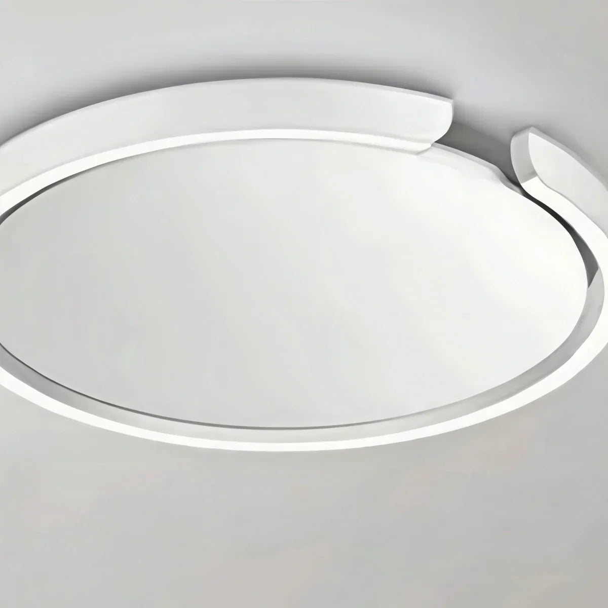 Modern Round LED Ceiling Light  Black/White Metal for Bedroom/Living Room - Flindria