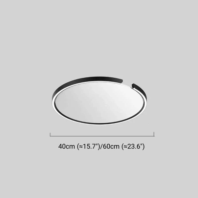 Modern Round LED Ceiling Light  Black/White Metal for Bedroom/Living Room - Flindria
