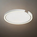 Modern Round LED Ceiling Light  Black/White Metal for Bedroom/Living Room - Flindria