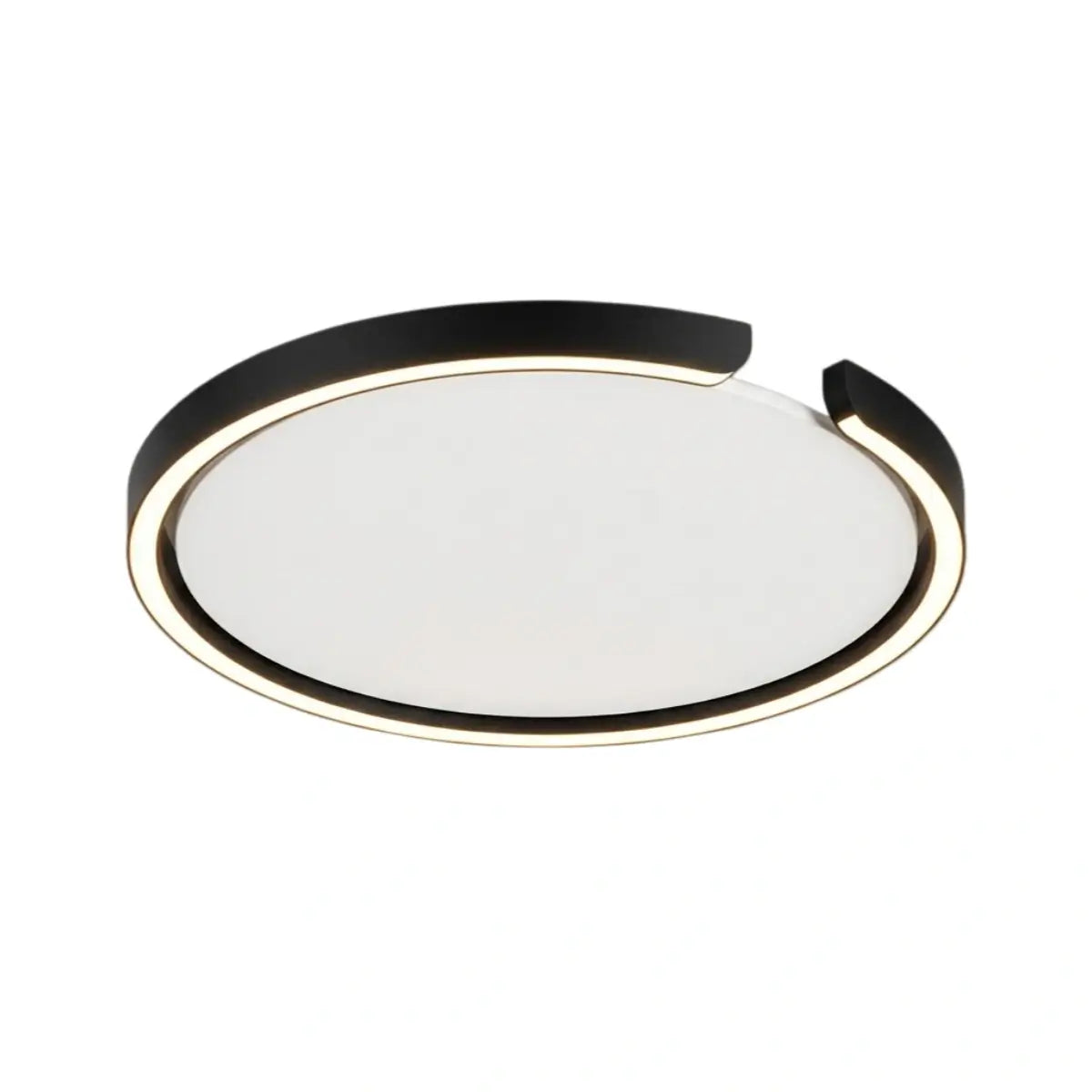 Modern Round LED Ceiling Light  Black/White Metal for Bedroom/Living Room - Flindria
