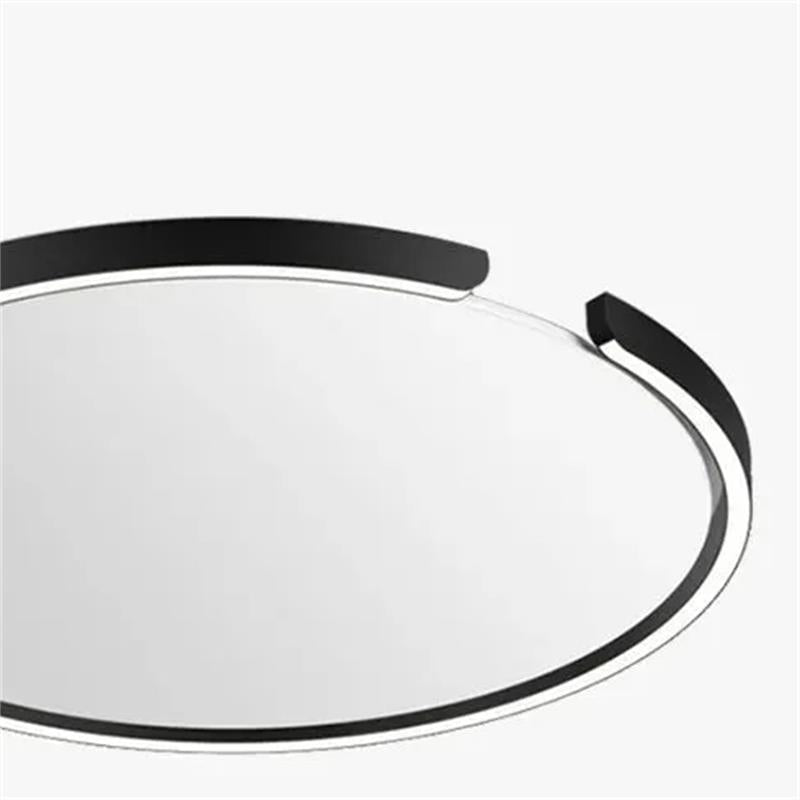 Modern Round LED Ceiling Light  Black/White Metal for Bedroom/Living Room - Flindria