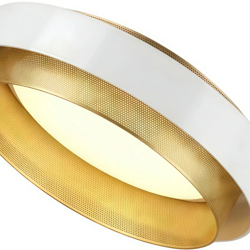 Moderne ring plafondlamp — metalen en acryl ringvormig ontwerp voor eetkamer - Flindria