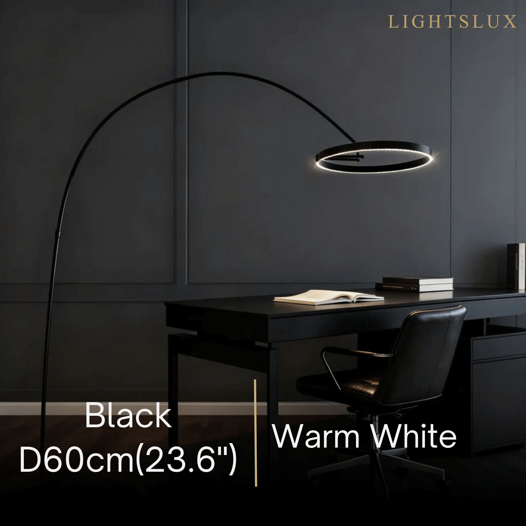 Lampadaire Rond Moderne – Design Minimaliste en Métal Noir pour Salon - Flindria