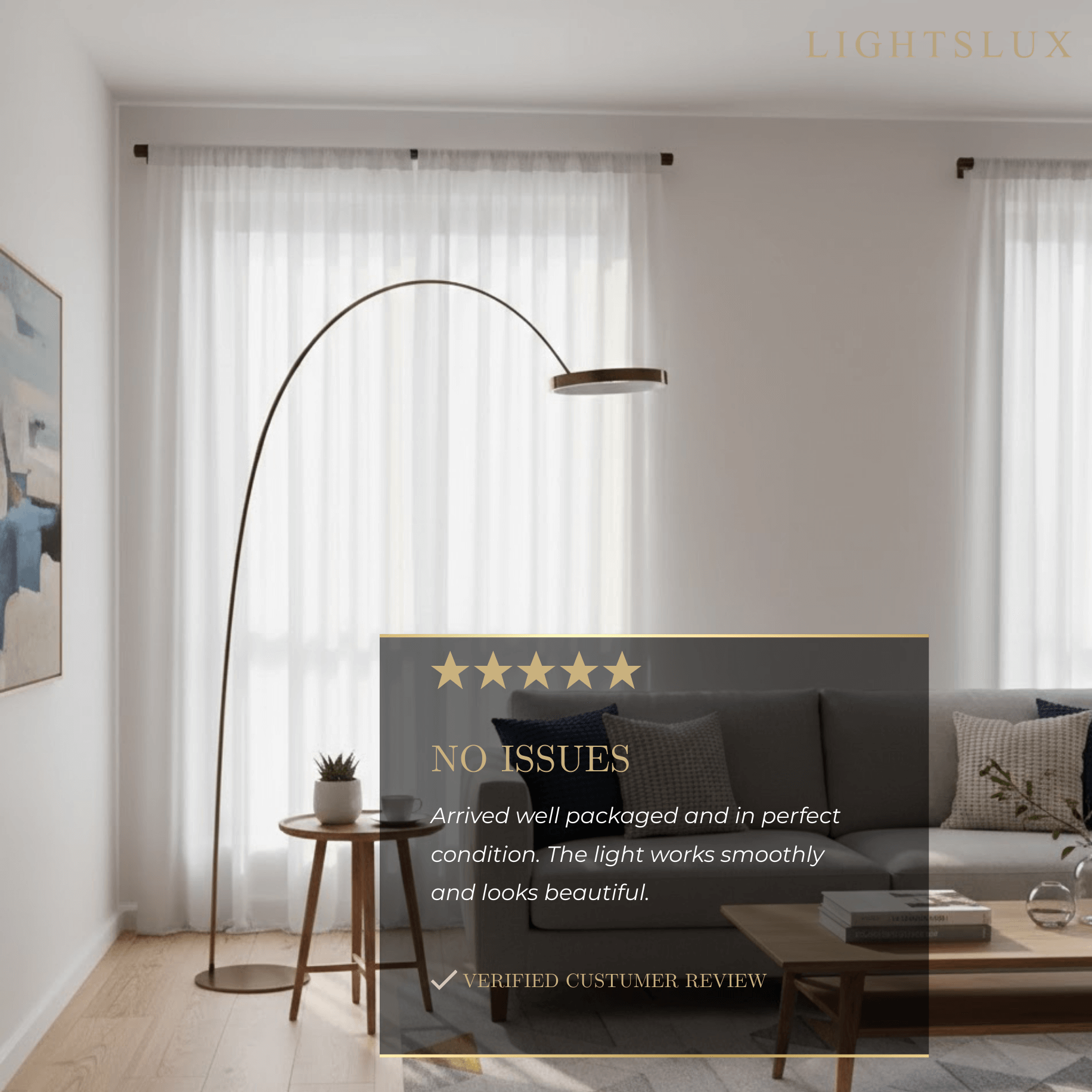 Moderne rund gulvlampe – minimalistisk svart metall for stue - Flindria