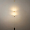 Minimalist Pendant Lamp -- Iron & Marble with Adjustable Height in Black/Gold for Living Room Bedroom - Flindria