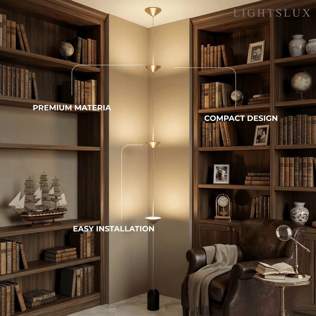 Minimalist Pendant Lamp -- Iron & Marble with Adjustable Height in Black/Gold for Living Room Bedroom - Flindria