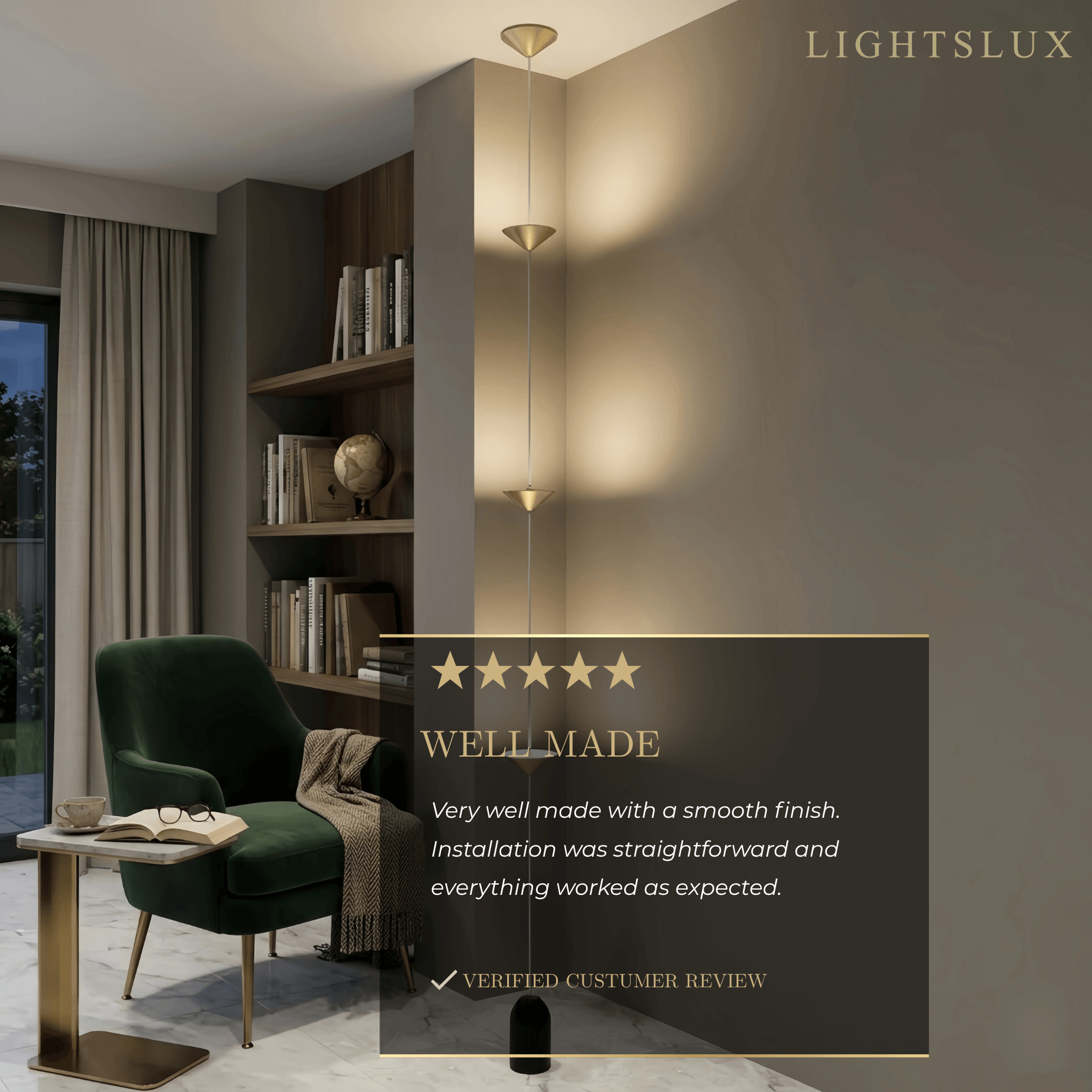 Minimalist Pendant Lamp -- Iron & Marble with Adjustable Height in Black/Gold for Living Room Bedroom - Flindria