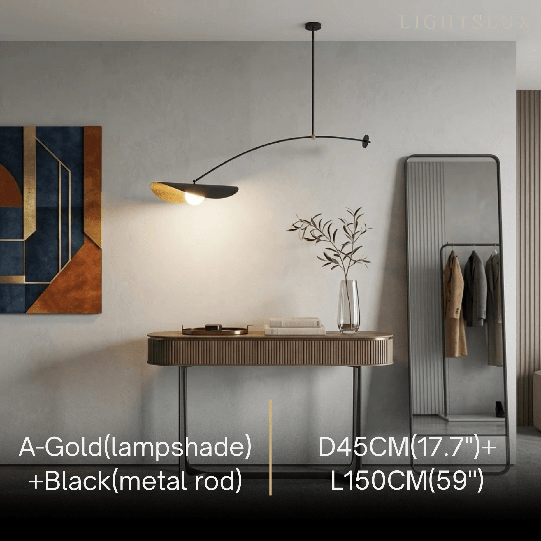Modern Pendant Light - Black/White/Gold Metal for Living Room - Flindria