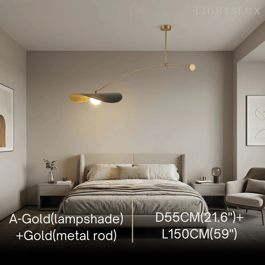 Modern Pendant Light - Black/White/Gold Metal for Living Room - Flindria