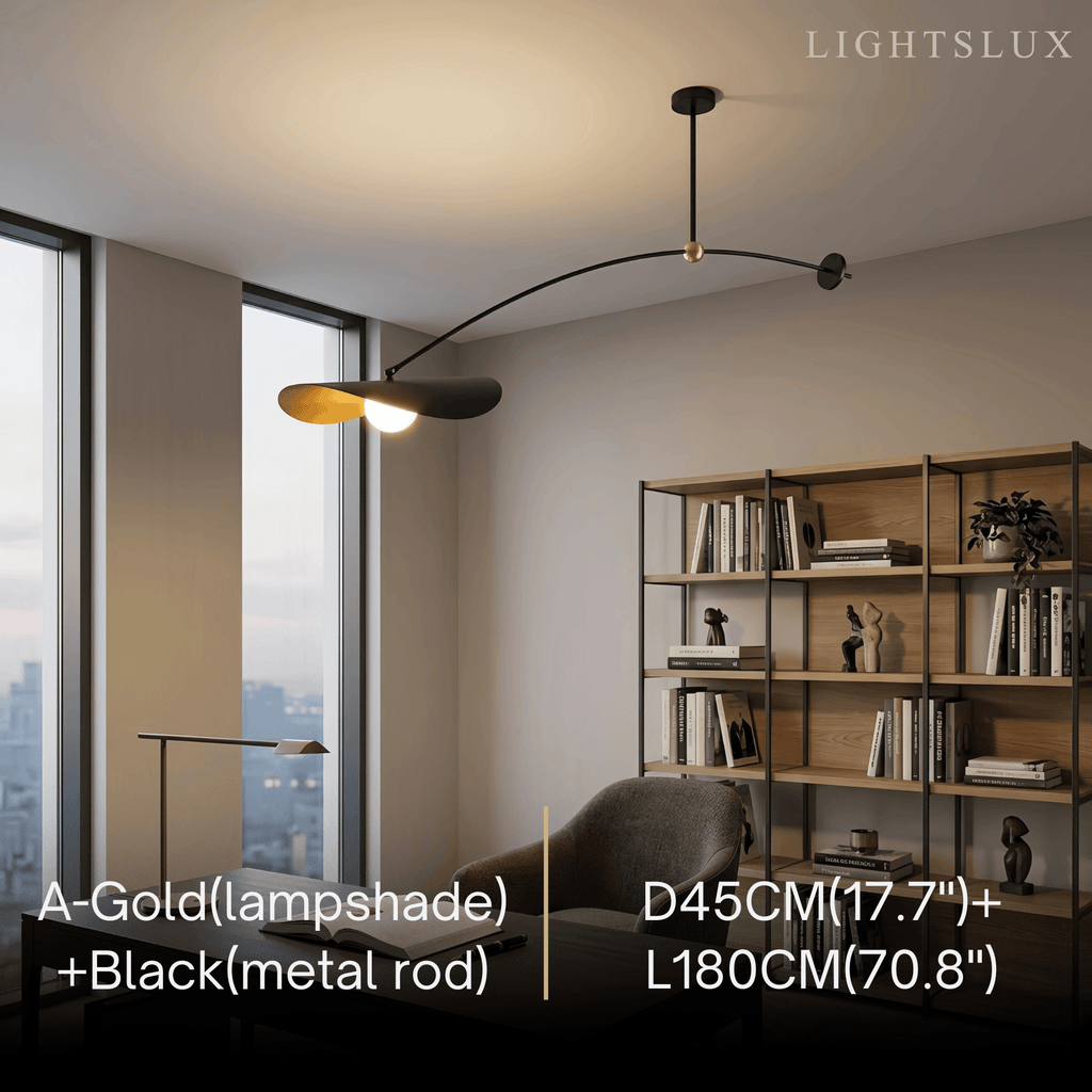 Modern Pendant Light - Black/White/Gold Metal for Living Room - Flindria