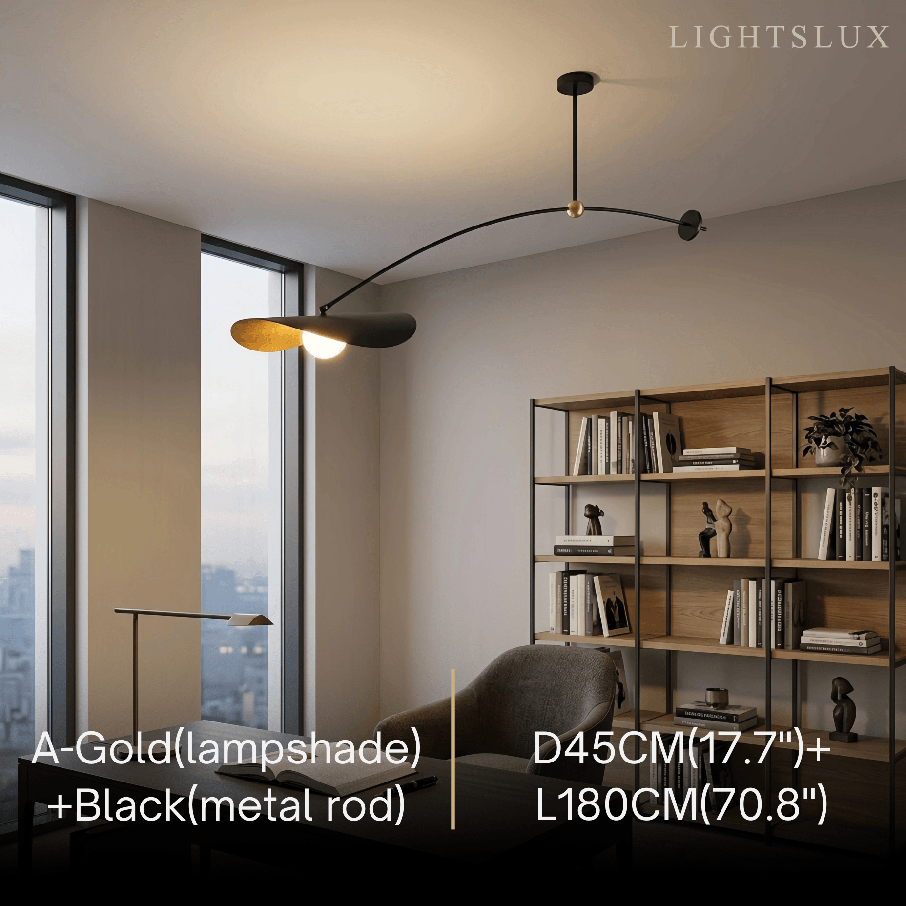 Modern Pendant Light - Black/White/Gold Metal for Living Room - Flindria
