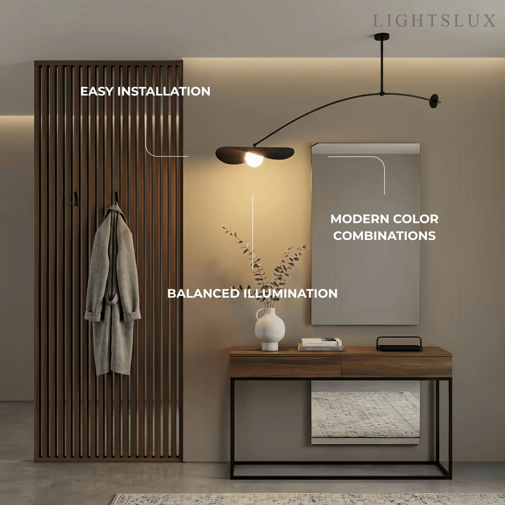 Modern Pendant Light - Black/White/Gold Metal for Living Room - Flindria