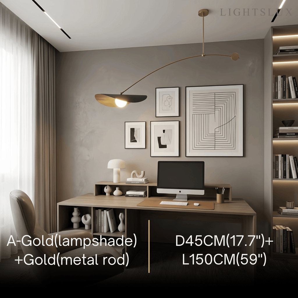 Modern Pendant Light - Black/White/Gold Metal for Living Room - Flindria