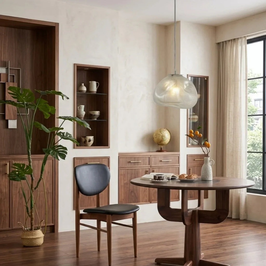 Minimalist Glass Pendant Light — Clear/Gray/Amber LED Ball 3 Sizes Dining Room - Flindria