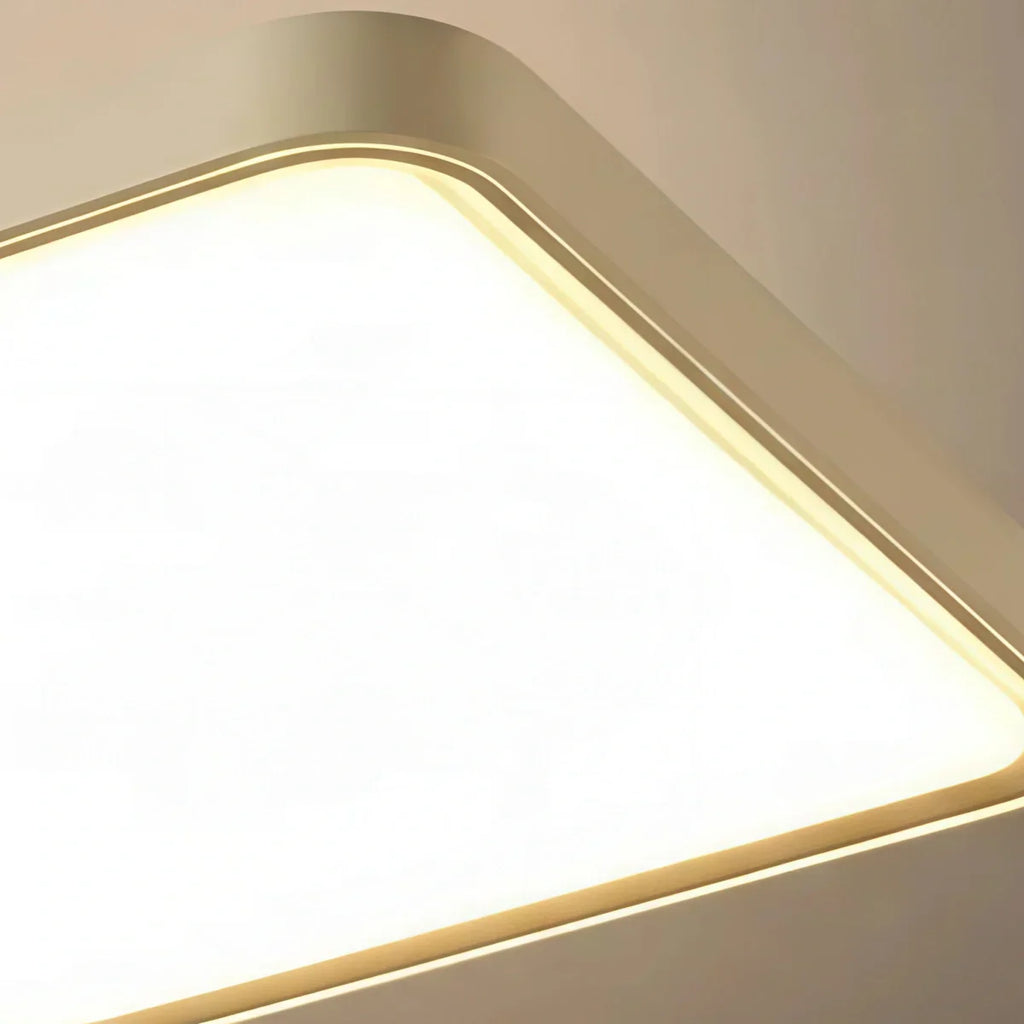 Modern Gray Ceiling Light – Metal Frame Square/Round for Bedroom - Flindria