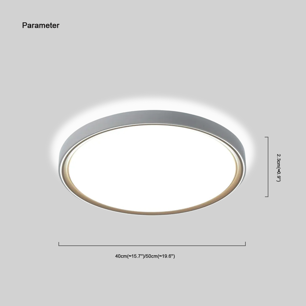 Modern Gray Ceiling Light – Metal Frame Square/Round for Bedroom - Flindria