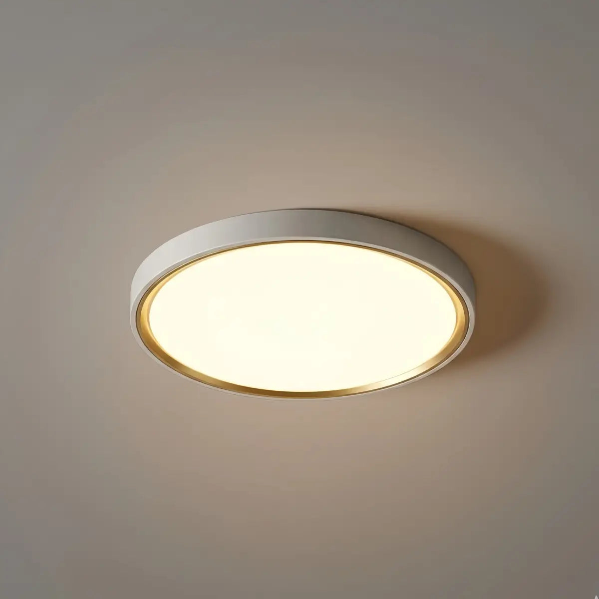 Modern Gray Ceiling Light – Metal Frame Square/Round for Bedroom - Flindria