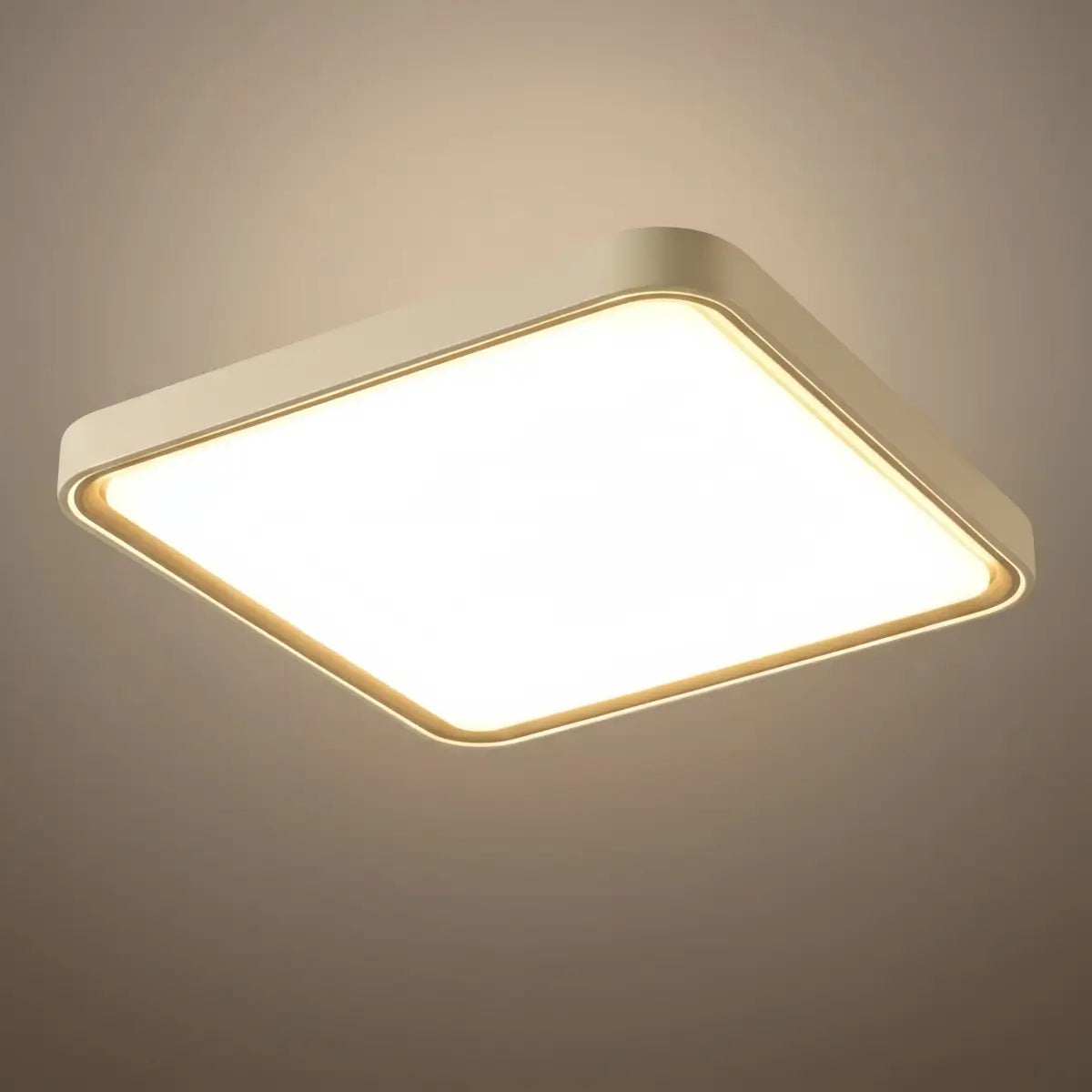 Modern Gray Ceiling Light – Metal Frame Square/Round for Bedroom - Flindria