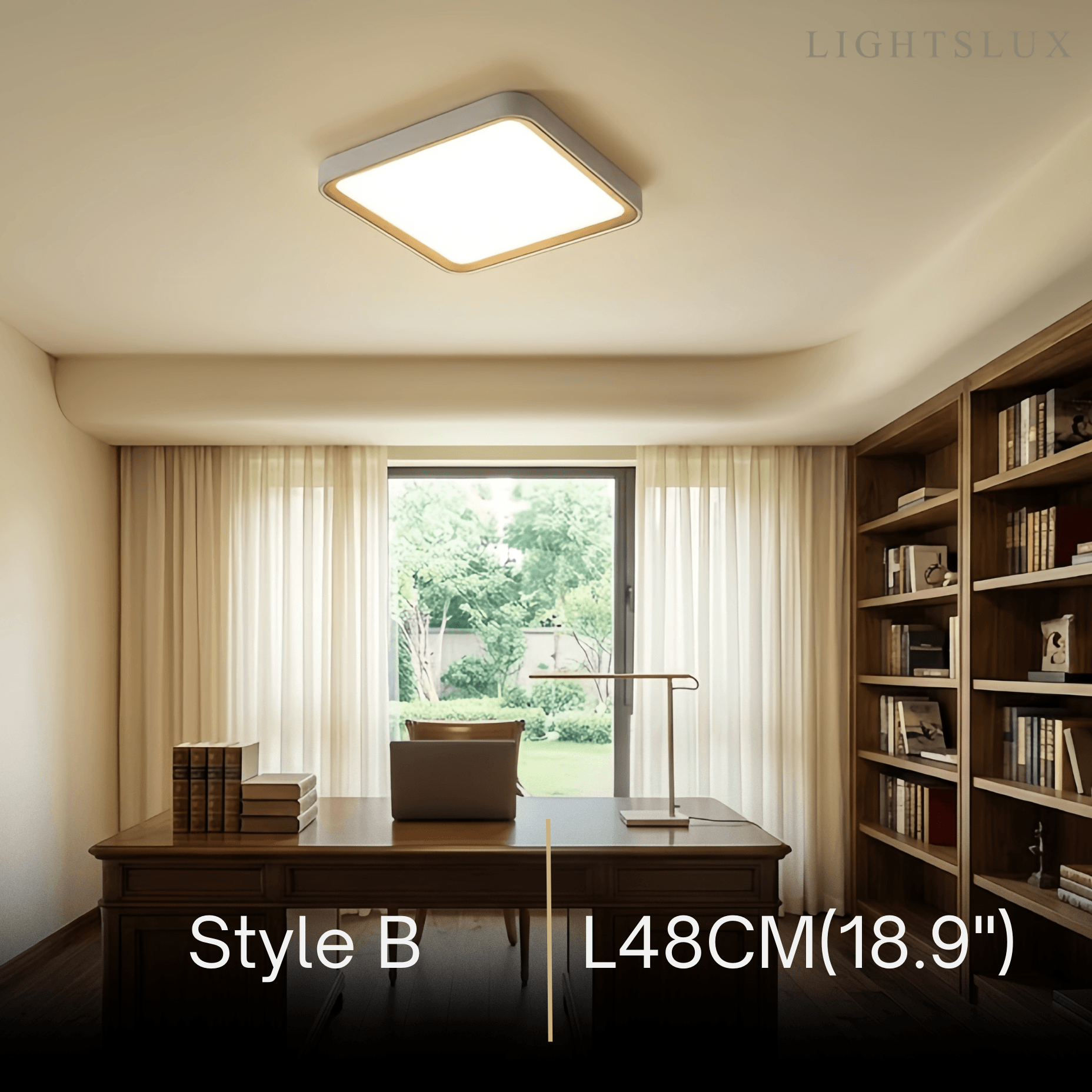 Modern Gray Ceiling Light – Metal Frame Square/Round for Bedroom - Flindria