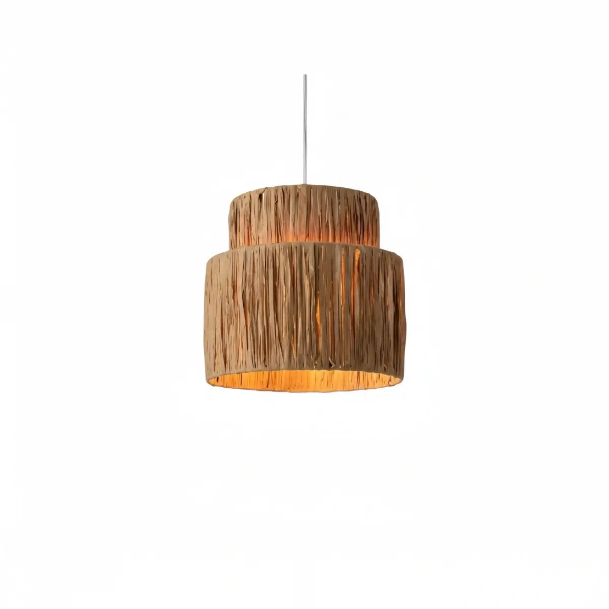 Rustic Pendant Light & Ceiling Light- Metal & Paper Streamer Shade for Dining Room - Flindria