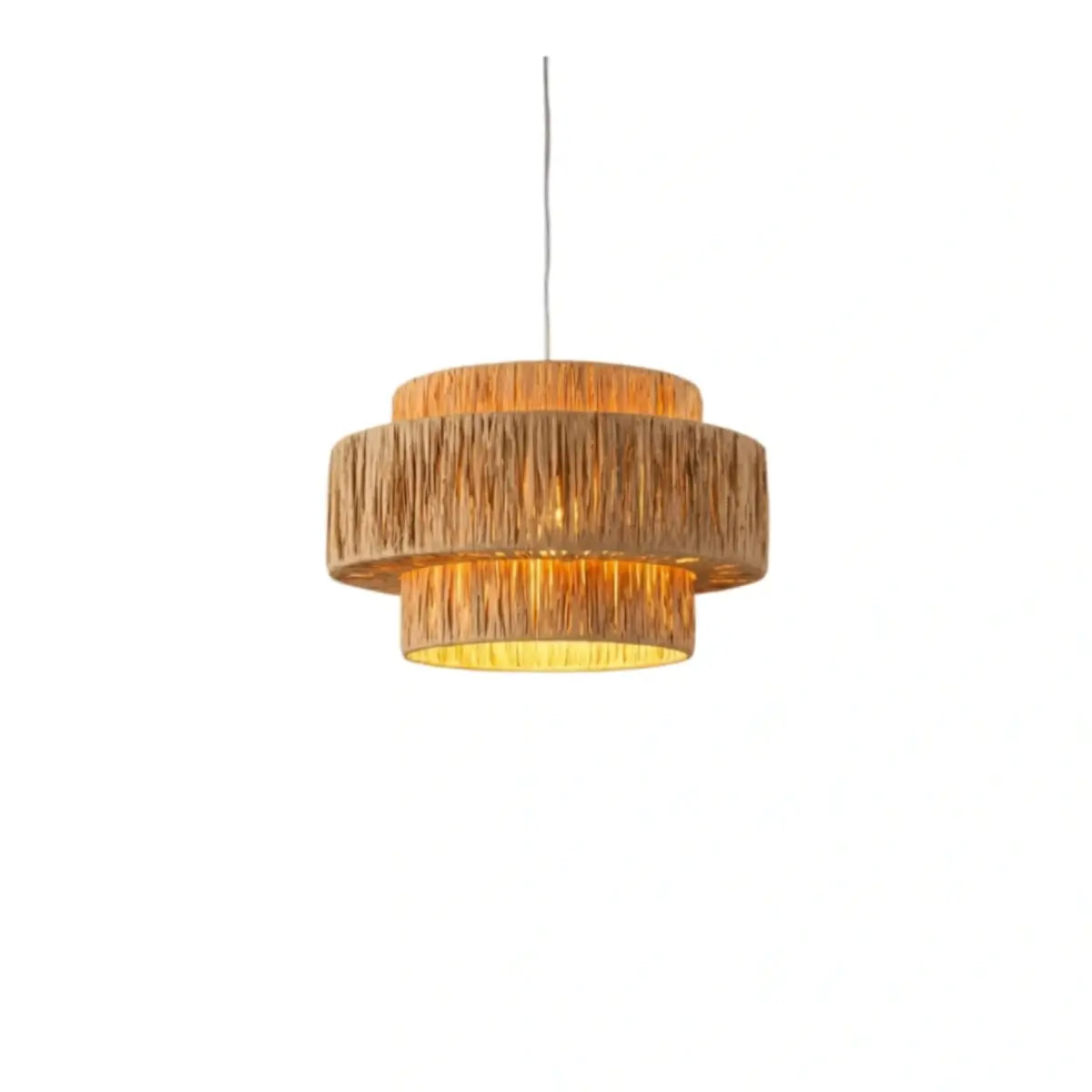 Rustic Pendant Light & Ceiling Light- Metal & Paper Streamer Shade for Dining Room - Flindria