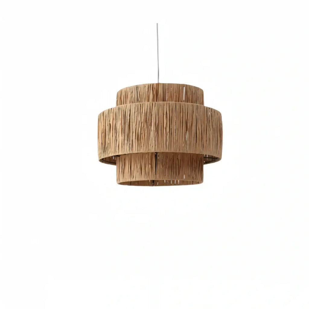 Rustic Pendant Light & Ceiling Light- Metal & Paper Streamer Shade for Dining Room - Flindria
