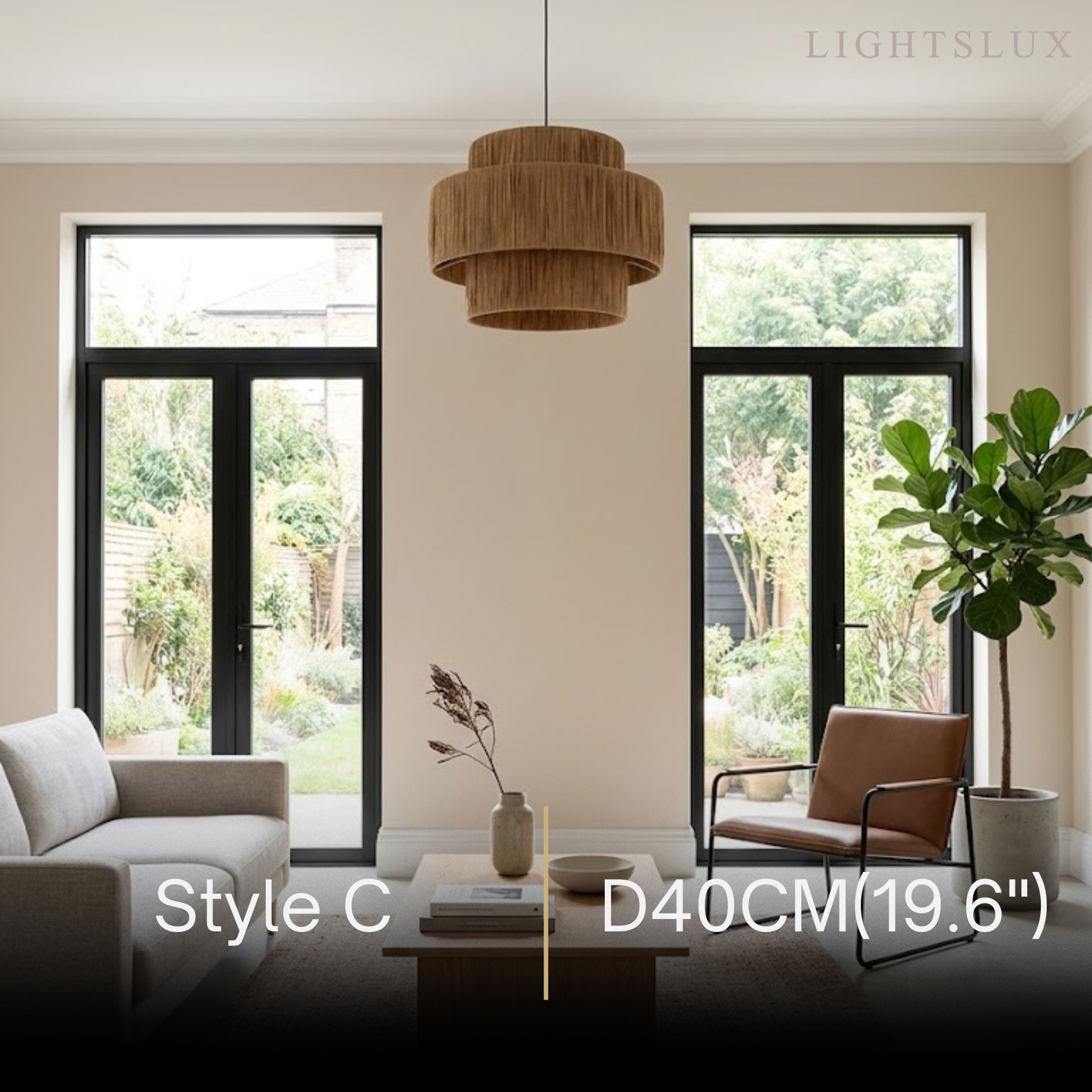Rustic Pendant Light & Ceiling Light- Metal & Paper Streamer Shade for Dining Room - Flindria