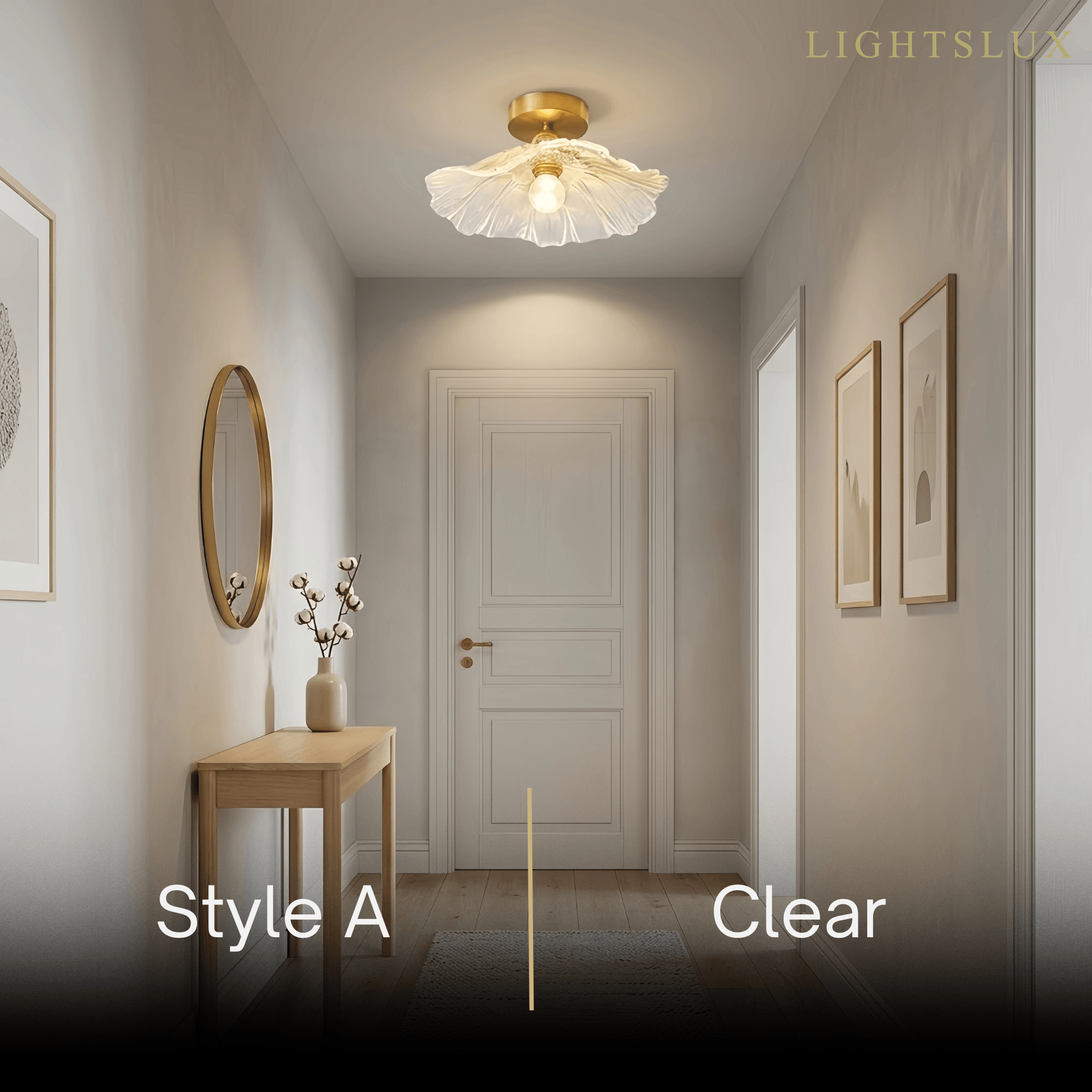 Luz de techo y colgante Royal - Vidrio/metal claro/verde con capucha para comedor - Flindria