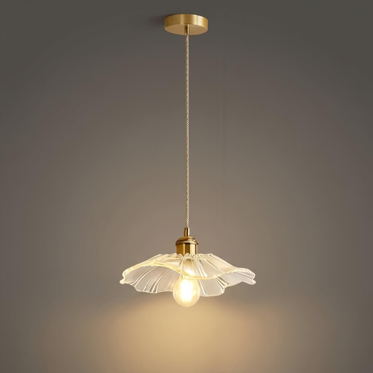 Plafonnier et suspension Royal - Verre/métal clair/vert avec abat-jour pour salle à manger - Flindria
