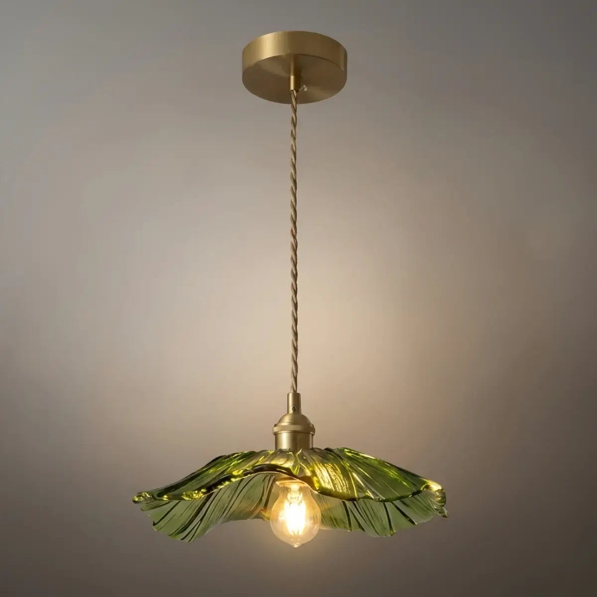 Plafonnier et suspension Royal - Verre/métal clair/vert avec abat-jour pour salle à manger - Flindria