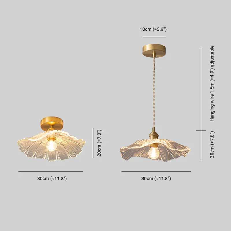 Luz de techo y colgante Royal - Vidrio/metal claro/verde con capucha para comedor - Flindria