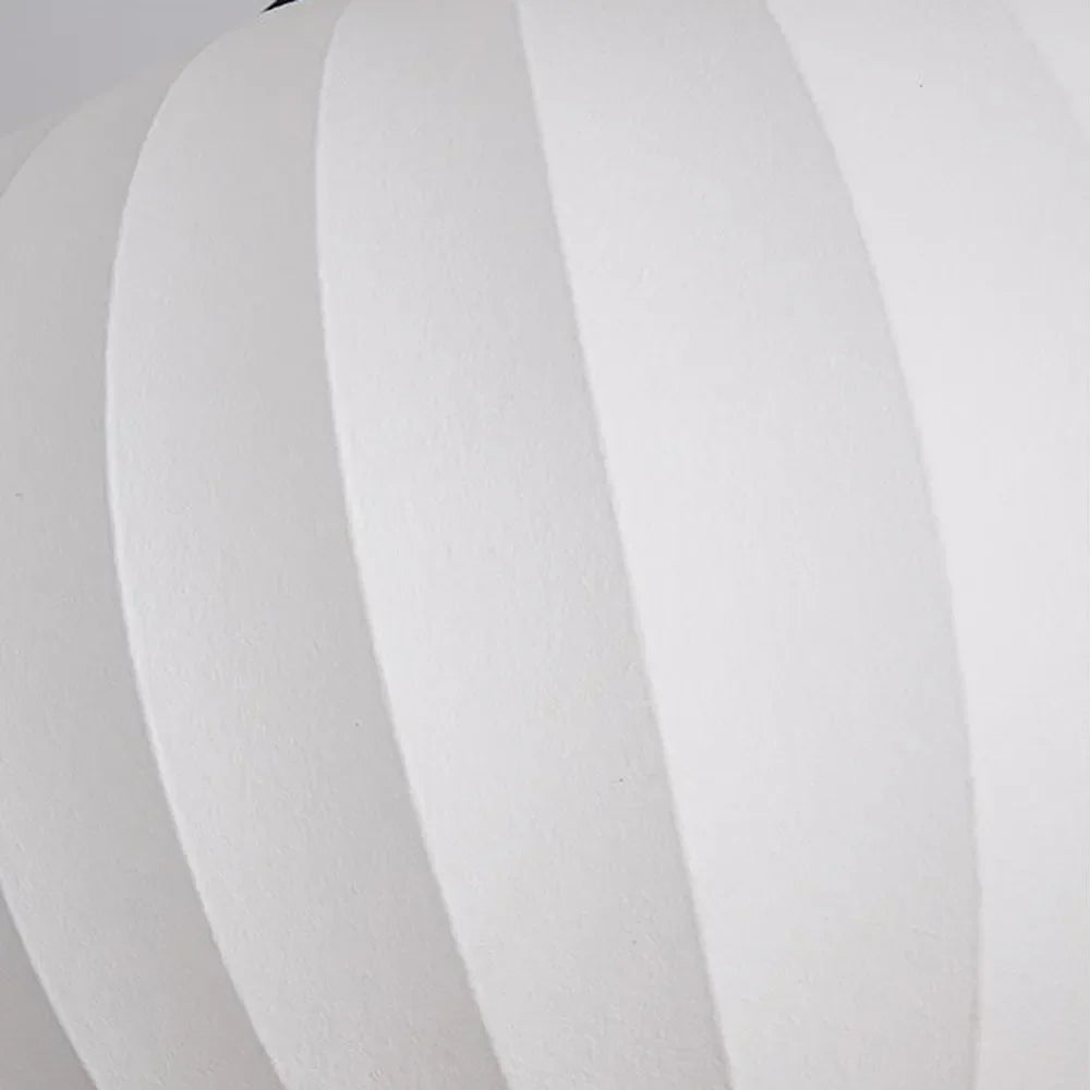Modern Pendant Light — White Artificial Silk & Metal with 3-Color LED Dining Room - Flindria