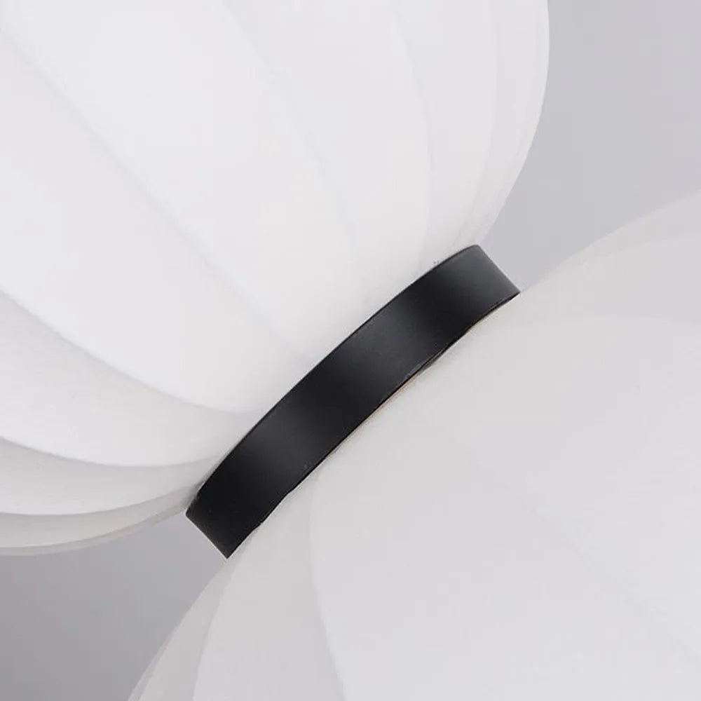 Modern Pendant Light — White Artificial Silk & Metal with 3-Color LED Dining Room - Flindria