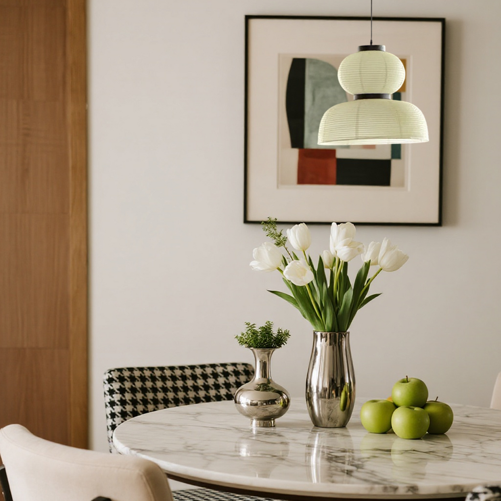 Retro Fabric Pendant Light - Beige Metal Frame for Dining/Living Room - Flindria